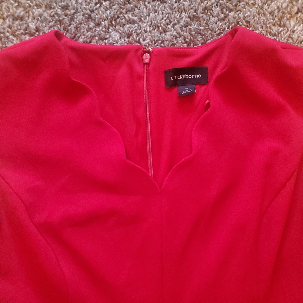 Lis Claiborne Red Dress - Picture 3 of 4
